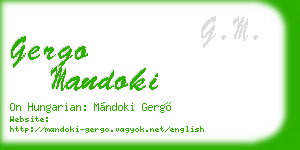gergo mandoki business card
